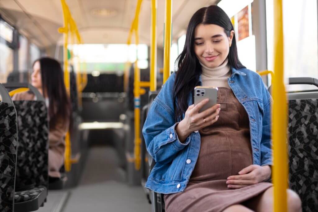 women in bus